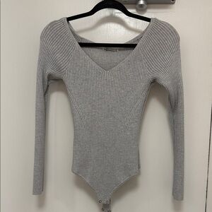 Grey Abercrombie Body Suit Sweater